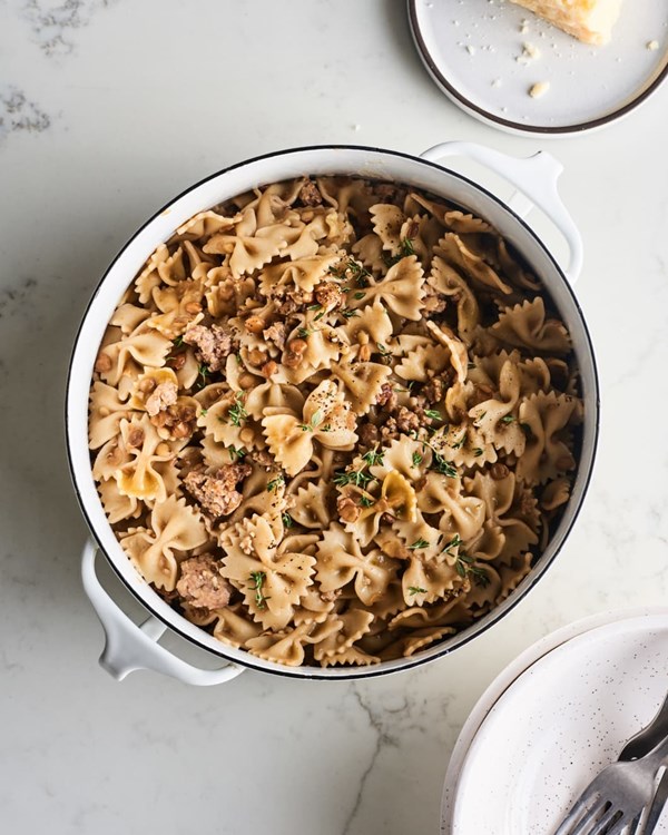 Sausage and lentil one-pot pasta