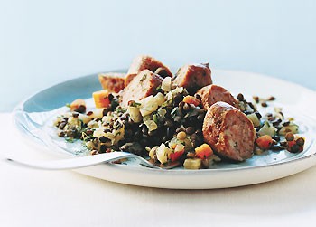 Sausage and lentils with fennel