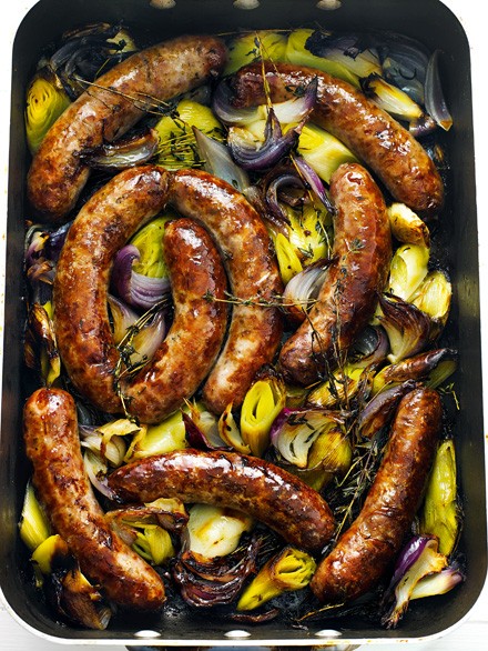 Sausage and onion roast