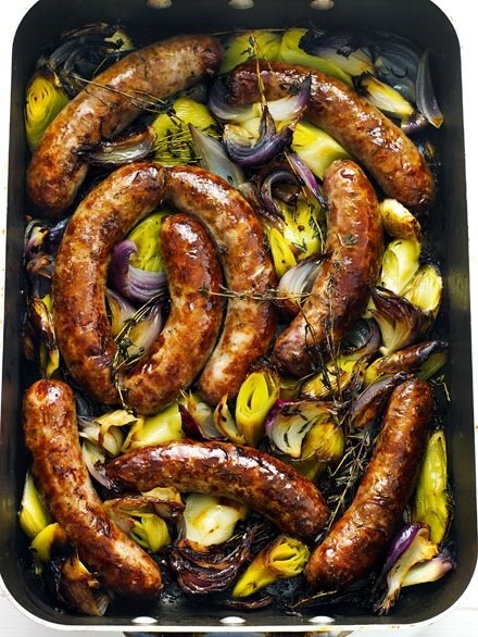 Sausage and onion roast