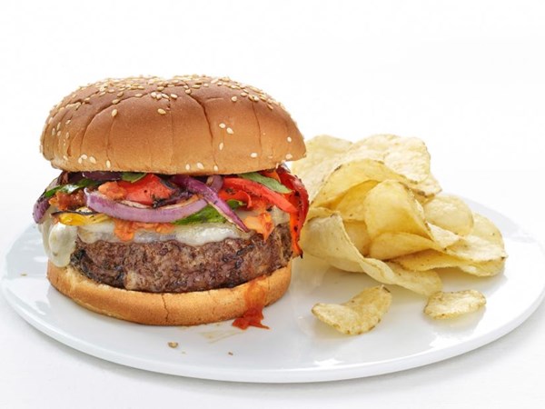 Sausage-and-peppers burgers