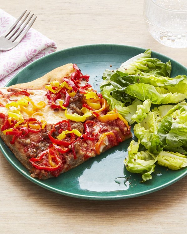 Sausage and peppers pizza