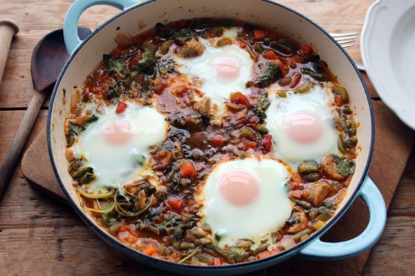 Sausage and red lentil stew