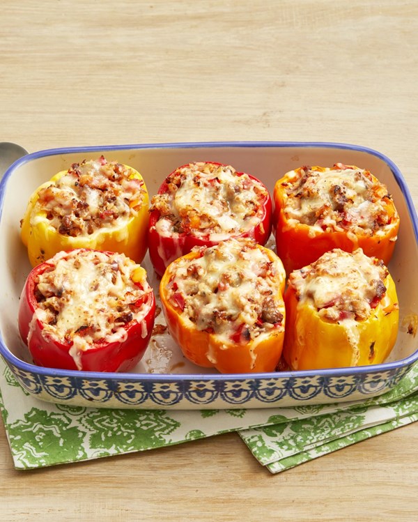 Sausage and rice stuffed peppers