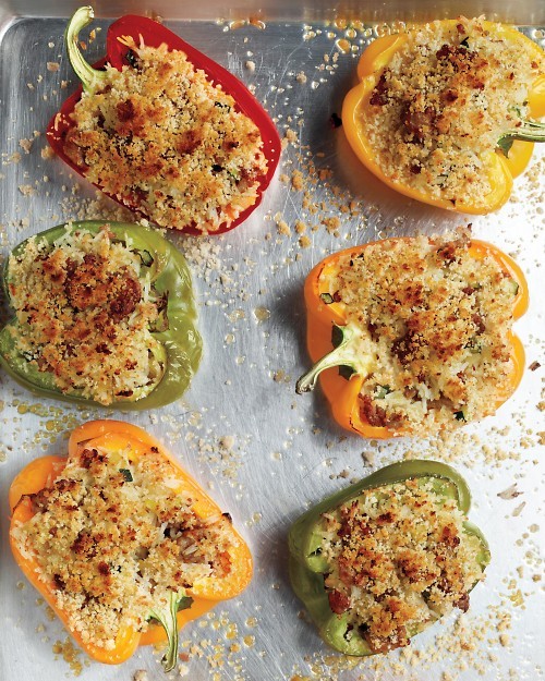 Sausage and rice stuffed peppers