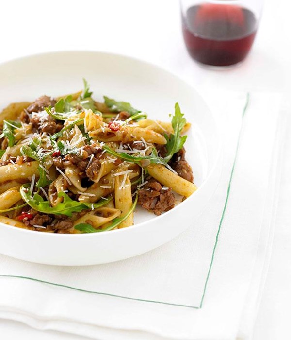 Sausage and rocket penne