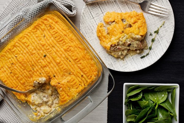 Sausage and sweet potato pie