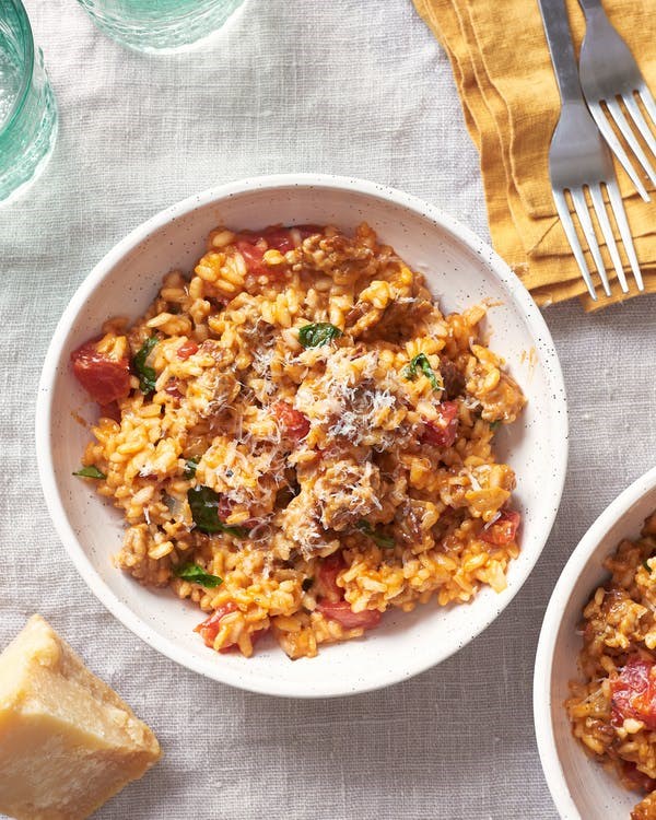 Sausage and tomato risotto