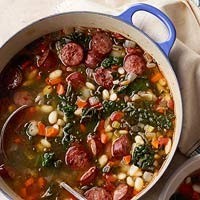 Sausage and white bean stew with kale