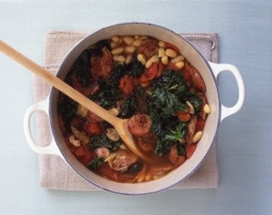 Sausage, bean and kale stew