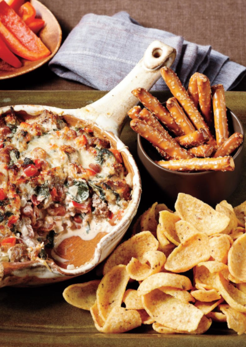 Sausage, bean, and spinach dip