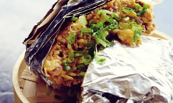 Sausage, egg, and cheese fried rice