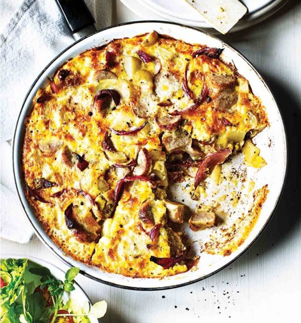 Sausage frittata with mustard