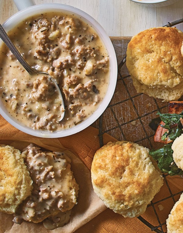 Sausage gravy with apple & sage