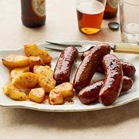 Sausage links with pineapple