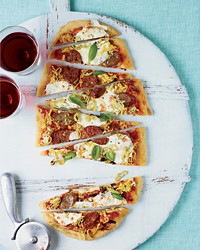 Sausage lover's grilled pizza