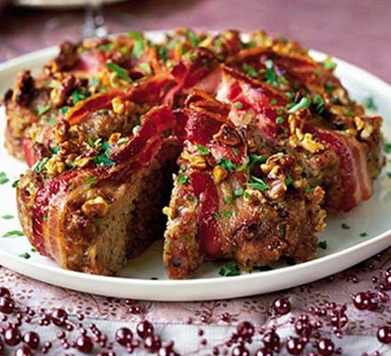 Sausage nut stuffing cake