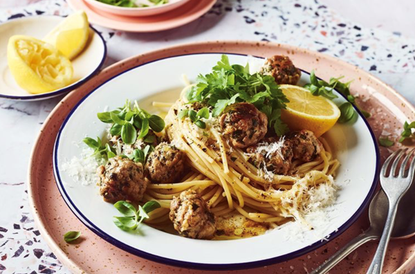 Sausage pasta with lemon and herbs