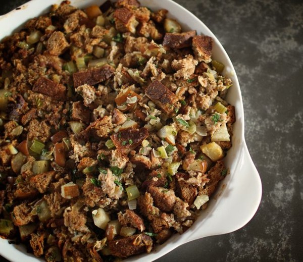 Sausage pear stuffing