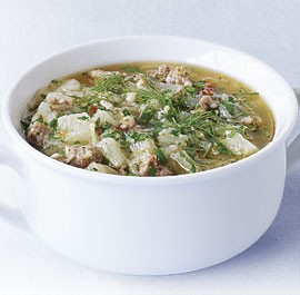 Sausage, potato, and fennel chowder