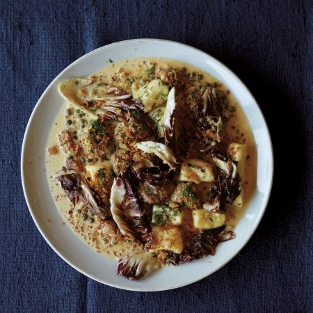 Sausage, radicchio and lemon gnocchi