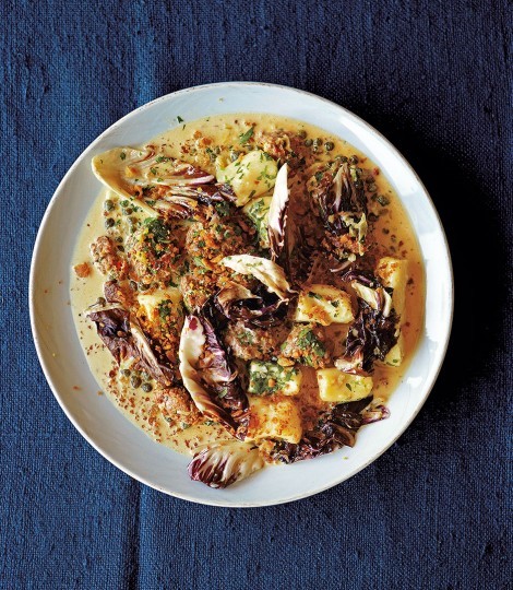 Sausage, radicchio and lemon gnocchi