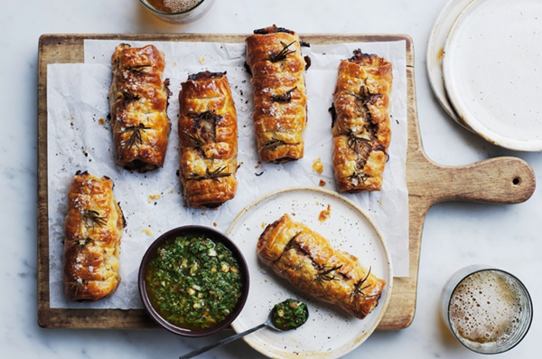 Sausage roll with mint verde