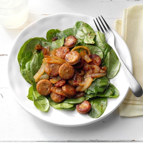Sausage spinach salad