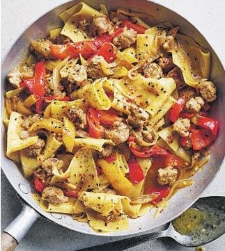 Sausage, sticky pepper & onion silk handkerchiefs