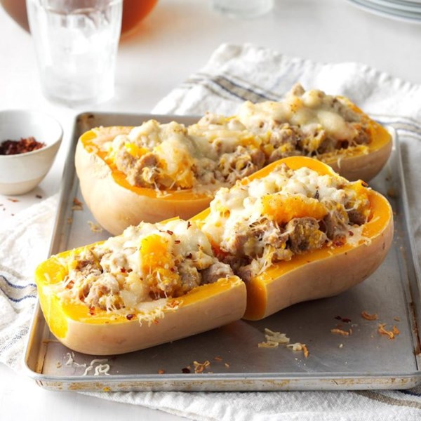 Sausage-stuffed butternut squash