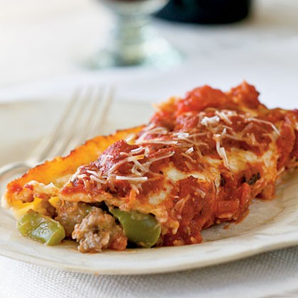 Sausage-stuffed manicotti