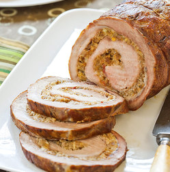 Sausage-stuffed pork loin