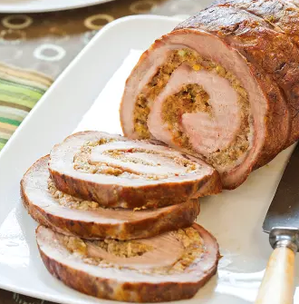 Sausage-stuffed pork loin