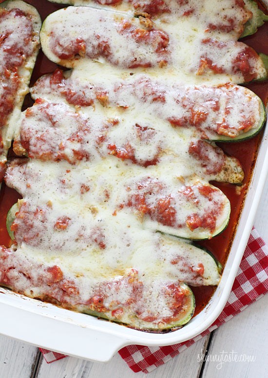 Sausage stuffed zucchini boats