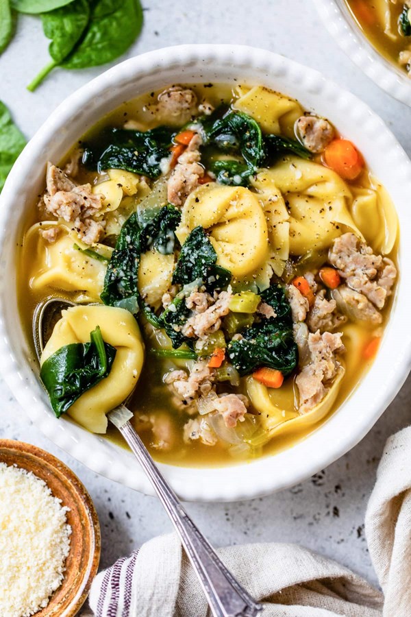 Sausage tortellini soup