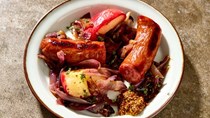 Sausage traybake with apples and onions
