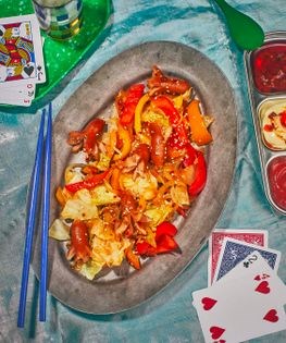 Sausage vegetable stir-fry (Sausage ya-chae)