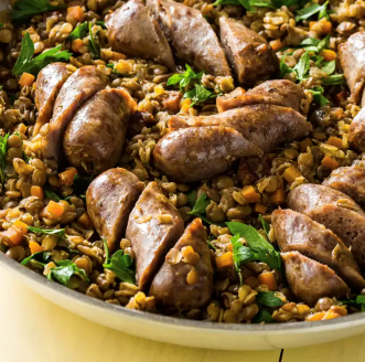 Sausage with lentils