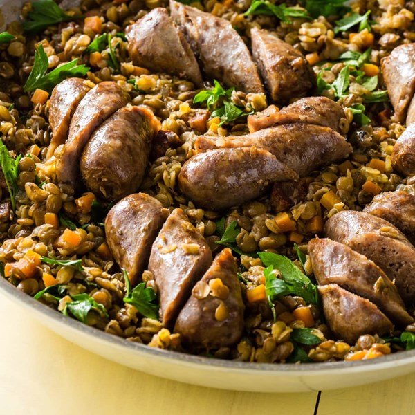 Sausage with lentils