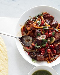Sausages and peppers