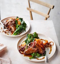 Sausages with sage 'n' squash mash