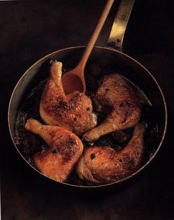 Sauté of chicken with morels