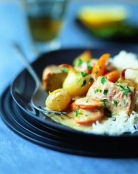 Sauté of veal with carrots, lemon and vermouth
