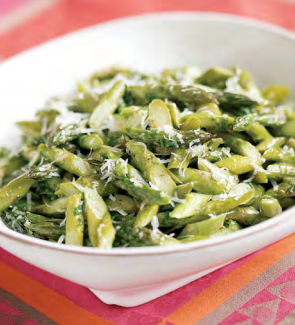 Sautéed asparagus with butter and Parmesan