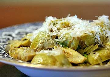 Sauteed baby artichokes