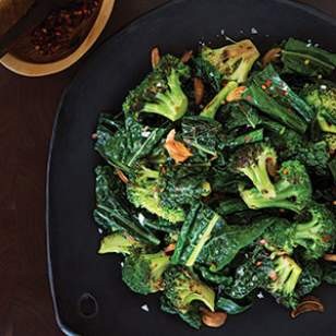 Sautéed broccoli & kale with toasted garlic butter