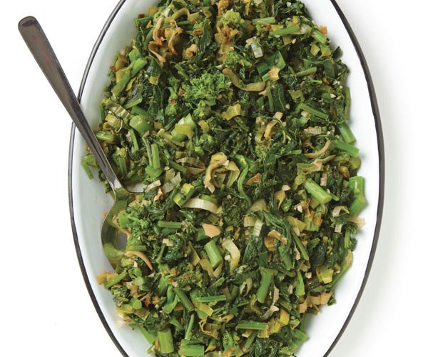 Sautéed broccoli rabe with leeks