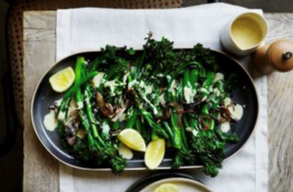 Sauteed broccolini with tahini dressing [Sophie O'Neil & Mark Brancatisano]