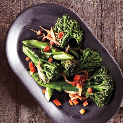 Sautéed broccolini with tomatoes