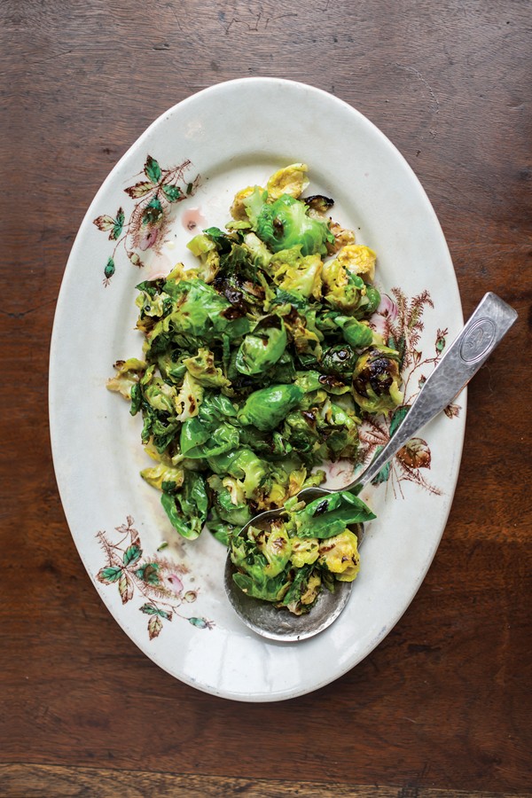 Sautéed Brussels sprout leaves